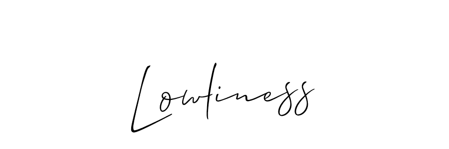Design your own signature with our free online signature maker. With this signature software, you can create a handwritten (Allison_Script) signature for name Lowliness. Lowliness signature style 2 images and pictures png