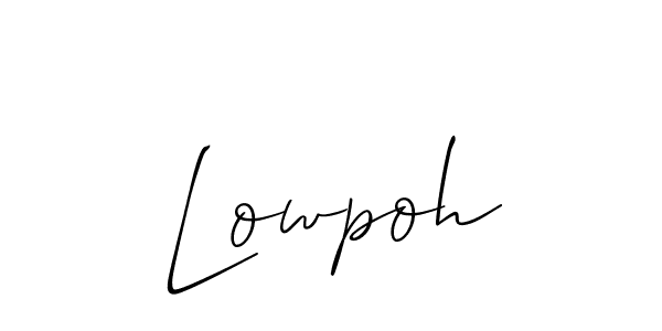 How to make Lowpoh name signature. Use Allison_Script style for creating short signs online. This is the latest handwritten sign. Lowpoh signature style 2 images and pictures png