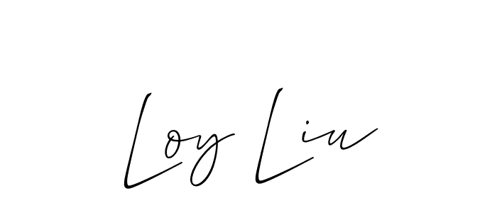 Create a beautiful signature design for name Loy Liu. With this signature (Allison_Script) fonts, you can make a handwritten signature for free. Loy Liu signature style 2 images and pictures png