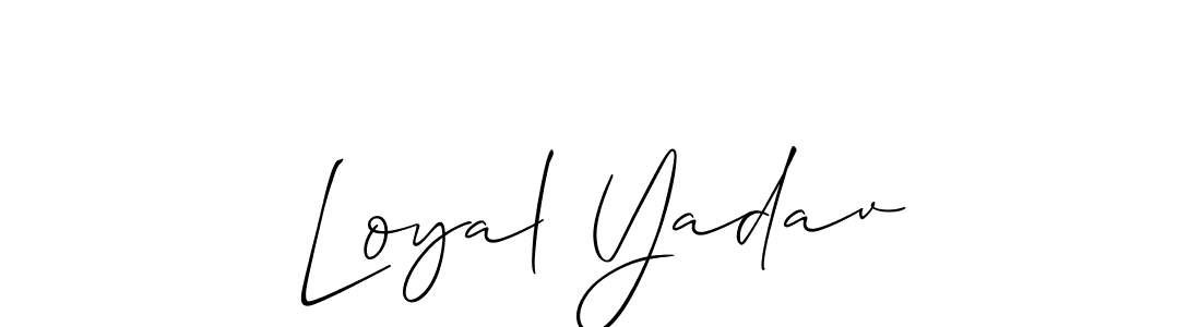 Allison_Script is a professional signature style that is perfect for those who want to add a touch of class to their signature. It is also a great choice for those who want to make their signature more unique. Get Loyal Yadav name to fancy signature for free. Loyal Yadav signature style 2 images and pictures png