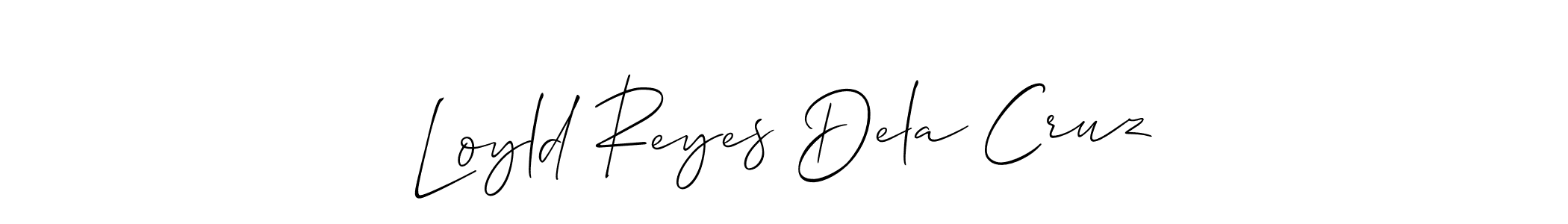 Design your own signature with our free online signature maker. With this signature software, you can create a handwritten (Allison_Script) signature for name Loyld Reyes Dela Cruz. Loyld Reyes Dela Cruz signature style 2 images and pictures png