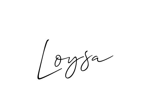Allison_Script is a professional signature style that is perfect for those who want to add a touch of class to their signature. It is also a great choice for those who want to make their signature more unique. Get Loysa name to fancy signature for free. Loysa signature style 2 images and pictures png