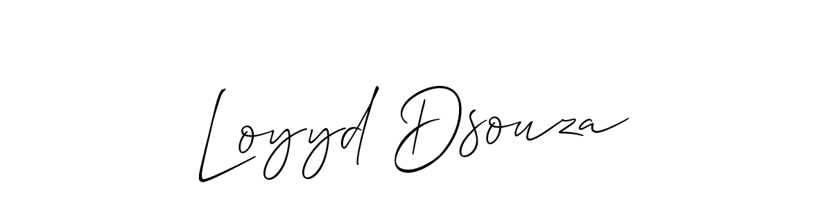 Create a beautiful signature design for name Loyyd Dsouza. With this signature (Allison_Script) fonts, you can make a handwritten signature for free. Loyyd Dsouza signature style 2 images and pictures png