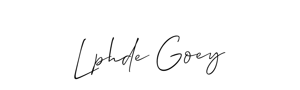 Make a beautiful signature design for name Lphde Goey. With this signature (Allison_Script) style, you can create a handwritten signature for free. Lphde Goey signature style 2 images and pictures png