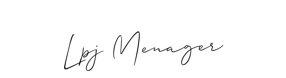 How to make Lpj Menager name signature. Use Allison_Script style for creating short signs online. This is the latest handwritten sign. Lpj Menager signature style 2 images and pictures png