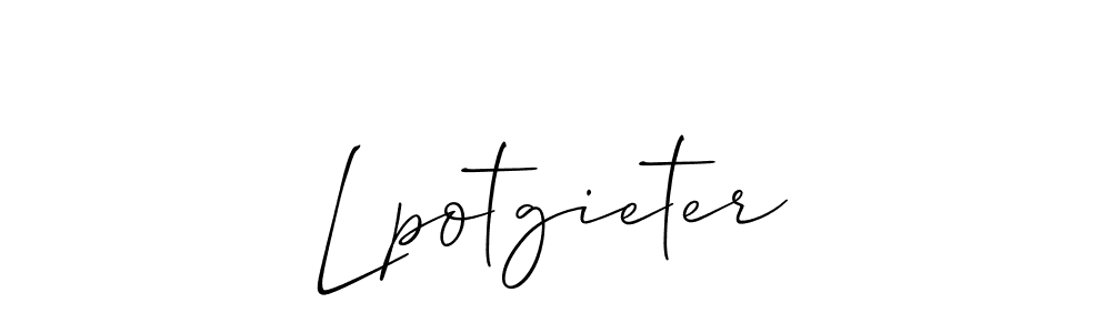 The best way (Allison_Script) to make a short signature is to pick only two or three words in your name. The name Lpotgieter include a total of six letters. For converting this name. Lpotgieter signature style 2 images and pictures png