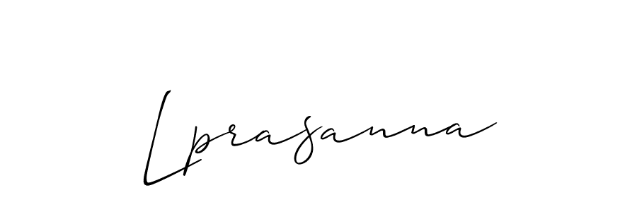 if you are searching for the best signature style for your name Lprasanna. so please give up your signature search. here we have designed multiple signature styles  using Allison_Script. Lprasanna signature style 2 images and pictures png
