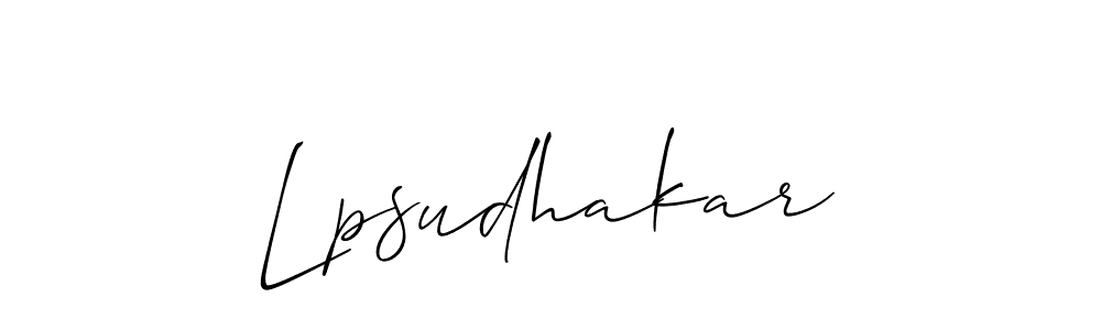 Make a beautiful signature design for name Lpsudhakar. With this signature (Allison_Script) style, you can create a handwritten signature for free. Lpsudhakar signature style 2 images and pictures png