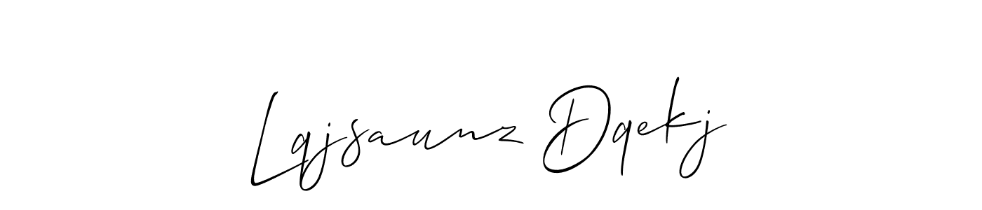 How to Draw Lqjsaunz Dqekj signature style? Allison_Script is a latest design signature styles for name Lqjsaunz Dqekj. Lqjsaunz Dqekj signature style 2 images and pictures png