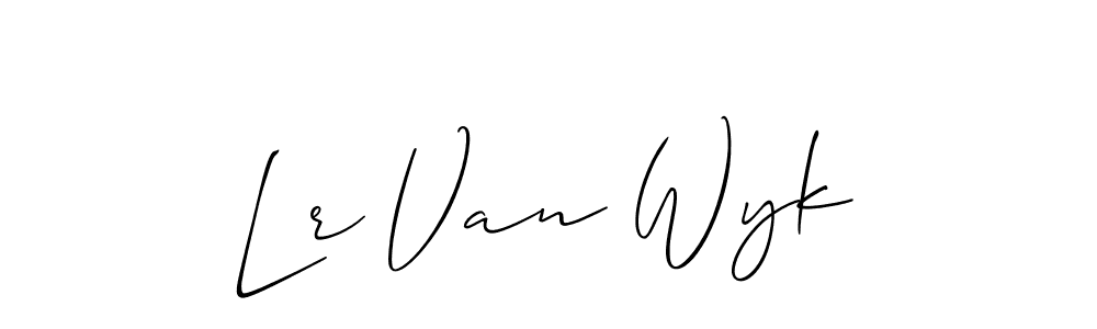 Create a beautiful signature design for name Lr Van Wyk. With this signature (Allison_Script) fonts, you can make a handwritten signature for free. Lr Van Wyk signature style 2 images and pictures png