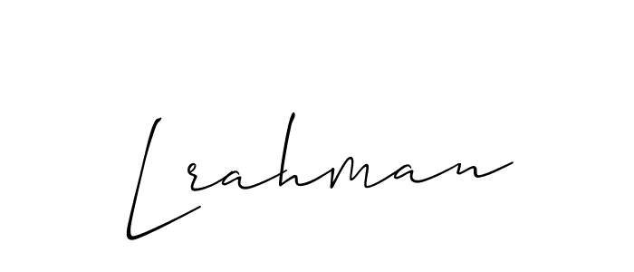 The best way (Allison_Script) to make a short signature is to pick only two or three words in your name. The name Lrahman include a total of six letters. For converting this name. Lrahman signature style 2 images and pictures png