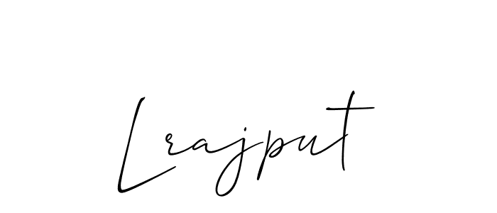 Make a beautiful signature design for name Lrajput. With this signature (Allison_Script) style, you can create a handwritten signature for free. Lrajput signature style 2 images and pictures png