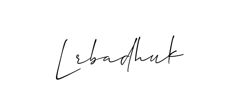 Use a signature maker to create a handwritten signature online. With this signature software, you can design (Allison_Script) your own signature for name Lrbadhuk. Lrbadhuk signature style 2 images and pictures png