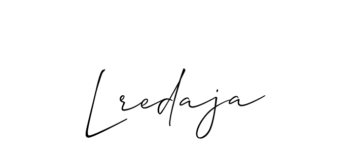 Allison_Script is a professional signature style that is perfect for those who want to add a touch of class to their signature. It is also a great choice for those who want to make their signature more unique. Get Lredaja name to fancy signature for free. Lredaja signature style 2 images and pictures png