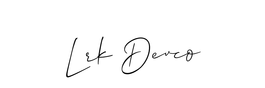 How to Draw Lrk Devco signature style? Allison_Script is a latest design signature styles for name Lrk Devco. Lrk Devco signature style 2 images and pictures png