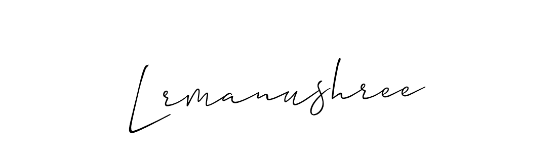 Design your own signature with our free online signature maker. With this signature software, you can create a handwritten (Allison_Script) signature for name Lrmanushree. Lrmanushree signature style 2 images and pictures png