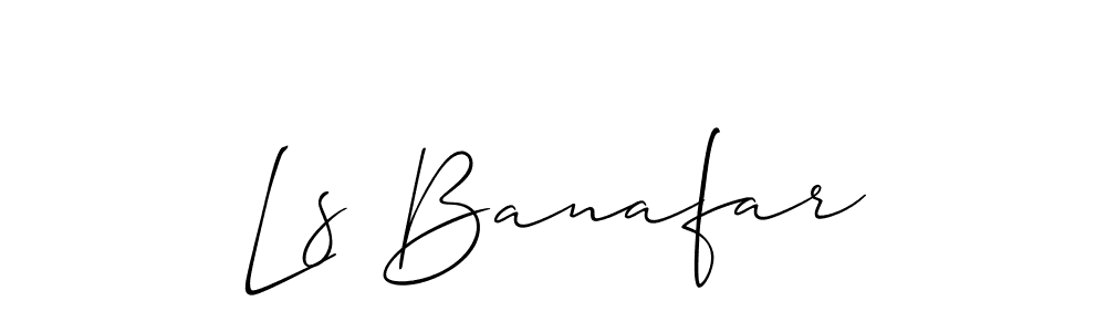 if you are searching for the best signature style for your name Ls Banafar. so please give up your signature search. here we have designed multiple signature styles  using Allison_Script. Ls Banafar signature style 2 images and pictures png