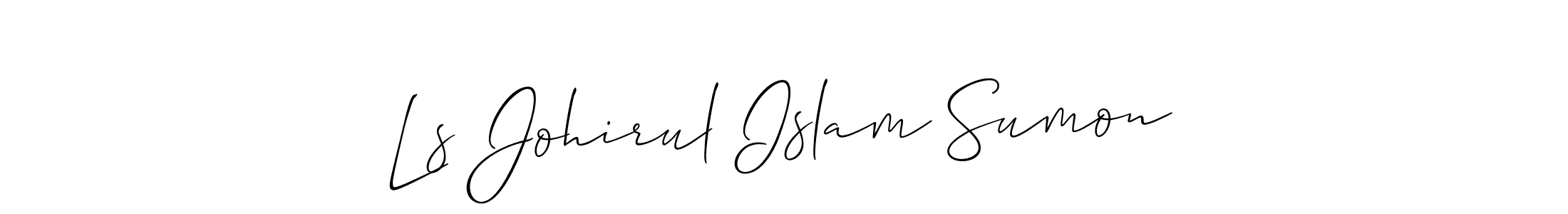 Create a beautiful signature design for name Ls Johirul Islam Sumon. With this signature (Allison_Script) fonts, you can make a handwritten signature for free. Ls Johirul Islam Sumon signature style 2 images and pictures png