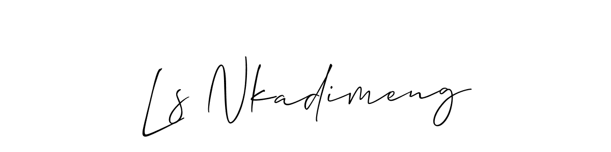 Design your own signature with our free online signature maker. With this signature software, you can create a handwritten (Allison_Script) signature for name Ls Nkadimeng. Ls Nkadimeng signature style 2 images and pictures png