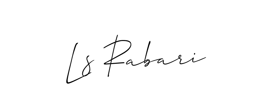 if you are searching for the best signature style for your name Ls Rabari. so please give up your signature search. here we have designed multiple signature styles  using Allison_Script. Ls Rabari signature style 2 images and pictures png