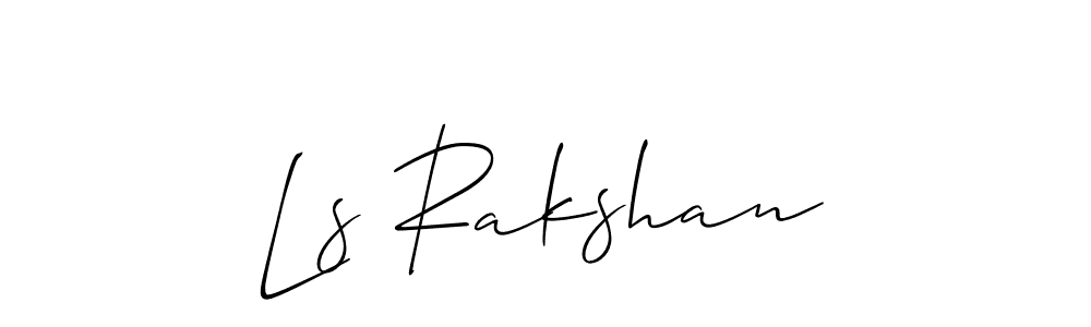 Use a signature maker to create a handwritten signature online. With this signature software, you can design (Allison_Script) your own signature for name Ls Rakshan. Ls Rakshan signature style 2 images and pictures png