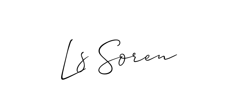 Make a short Ls Soren signature style. Manage your documents anywhere anytime using Allison_Script. Create and add eSignatures, submit forms, share and send files easily. Ls Soren signature style 2 images and pictures png