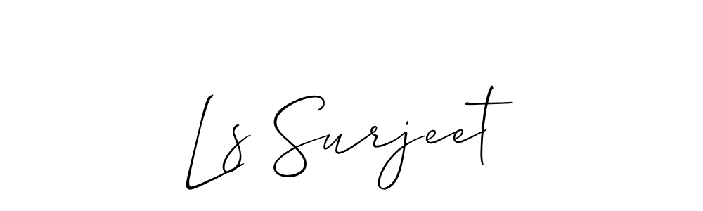 How to make Ls Surjeet name signature. Use Allison_Script style for creating short signs online. This is the latest handwritten sign. Ls Surjeet signature style 2 images and pictures png