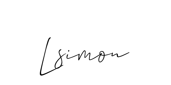 Make a short Lsimon signature style. Manage your documents anywhere anytime using Allison_Script. Create and add eSignatures, submit forms, share and send files easily. Lsimon signature style 2 images and pictures png