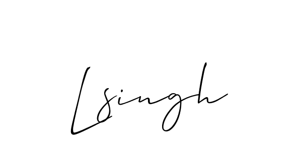 Use a signature maker to create a handwritten signature online. With this signature software, you can design (Allison_Script) your own signature for name Lsingh. Lsingh signature style 2 images and pictures png