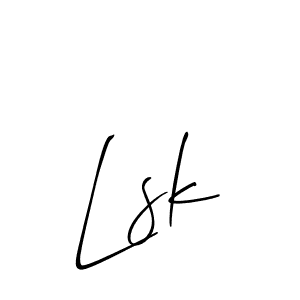 You should practise on your own different ways (Allison_Script) to write your name (Lsk) in signature. don't let someone else do it for you. Lsk signature style 2 images and pictures png