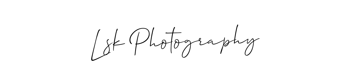 Lsk Photography stylish signature style. Best Handwritten Sign (Allison_Script) for my name. Handwritten Signature Collection Ideas for my name Lsk Photography. Lsk Photography signature style 2 images and pictures png
