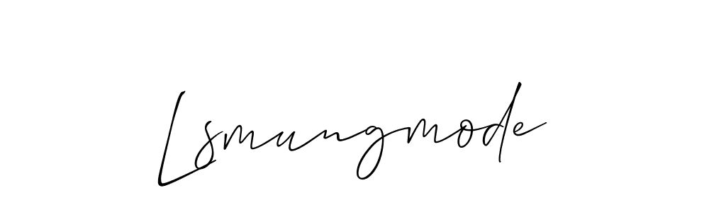 Similarly Allison_Script is the best handwritten signature design. Signature creator online .You can use it as an online autograph creator for name Lsmungmode. Lsmungmode signature style 2 images and pictures png