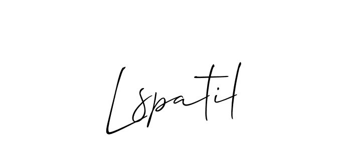Lspatil stylish signature style. Best Handwritten Sign (Allison_Script) for my name. Handwritten Signature Collection Ideas for my name Lspatil. Lspatil signature style 2 images and pictures png