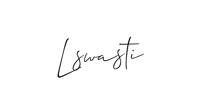 How to make Lswasti signature? Allison_Script is a professional autograph style. Create handwritten signature for Lswasti name. Lswasti signature style 2 images and pictures png