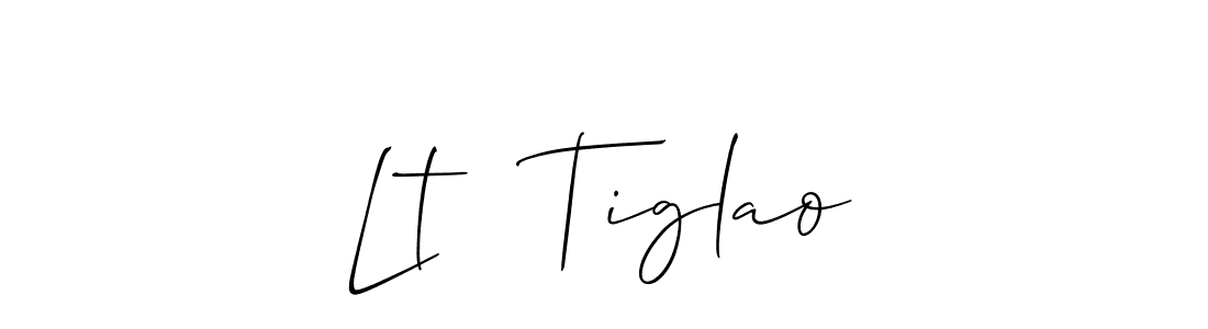How to make Lt   Tiglao signature? Allison_Script is a professional autograph style. Create handwritten signature for Lt   Tiglao name. Lt   Tiglao signature style 2 images and pictures png