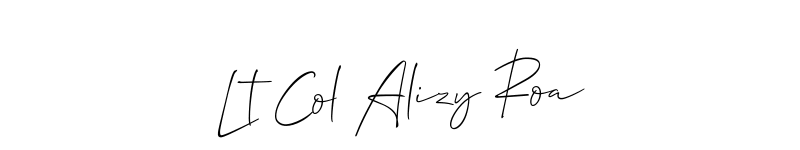 Once you've used our free online signature maker to create your best signature Allison_Script style, it's time to enjoy all of the benefits that Lt Col Alizy Roa name signing documents. Lt Col Alizy Roa signature style 2 images and pictures png
