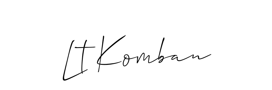 Also You can easily find your signature by using the search form. We will create Lt Komban name handwritten signature images for you free of cost using Allison_Script sign style. Lt Komban signature style 2 images and pictures png