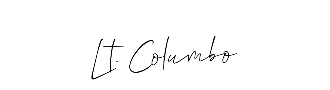 Use a signature maker to create a handwritten signature online. With this signature software, you can design (Allison_Script) your own signature for name Lt. Columbo. Lt. Columbo signature style 2 images and pictures png