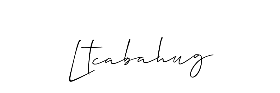 You should practise on your own different ways (Allison_Script) to write your name (Ltcabahug) in signature. don't let someone else do it for you. Ltcabahug signature style 2 images and pictures png