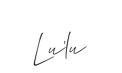 How to make Lu'lu signature? Allison_Script is a professional autograph style. Create handwritten signature for Lu'lu name. Lu'lu signature style 2 images and pictures png