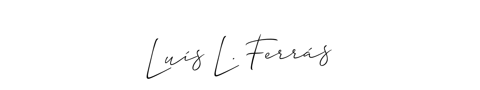 The best way (Allison_Script) to make a short signature is to pick only two or three words in your name. The name Luís L. Ferrás include a total of six letters. For converting this name. Luís L. Ferrás signature style 2 images and pictures png