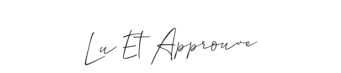 Make a beautiful signature design for name Lu Et Approuve. With this signature (Allison_Script) style, you can create a handwritten signature for free. Lu Et Approuve signature style 2 images and pictures png