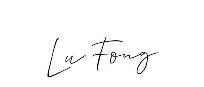 The best way (Allison_Script) to make a short signature is to pick only two or three words in your name. The name Lu Fong include a total of six letters. For converting this name. Lu Fong signature style 2 images and pictures png