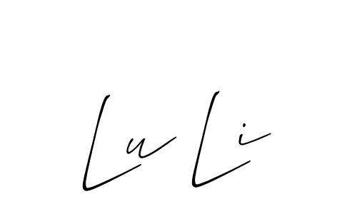 Design your own signature with our free online signature maker. With this signature software, you can create a handwritten (Allison_Script) signature for name Lu Li. Lu Li signature style 2 images and pictures png