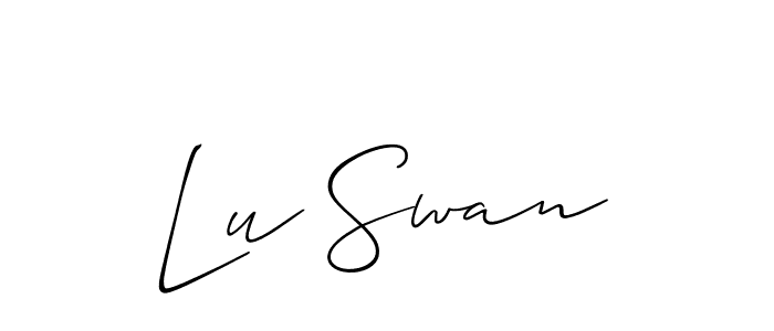 Create a beautiful signature design for name Lu Swan. With this signature (Allison_Script) fonts, you can make a handwritten signature for free. Lu Swan signature style 2 images and pictures png