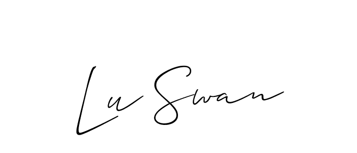 Create a beautiful signature design for name Lu Swan. With this signature (Allison_Script) fonts, you can make a handwritten signature for free. Lu Swan signature style 2 images and pictures png