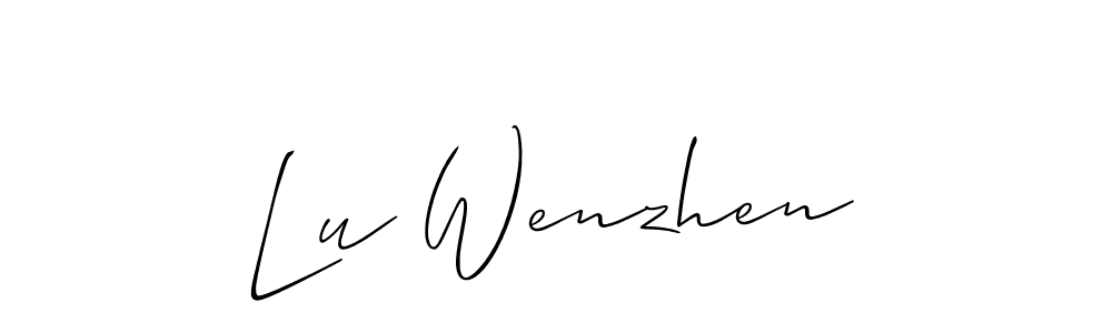 The best way (Allison_Script) to make a short signature is to pick only two or three words in your name. The name Lu Wenzhen include a total of six letters. For converting this name. Lu Wenzhen signature style 2 images and pictures png