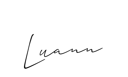 You should practise on your own different ways (Allison_Script) to write your name (Luann) in signature. don't let someone else do it for you. Luann signature style 2 images and pictures png