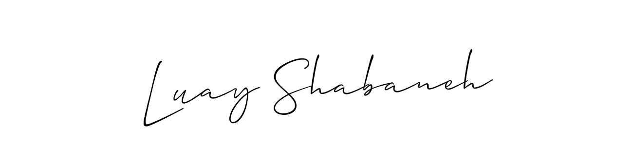 Make a beautiful signature design for name Luay Shabaneh. With this signature (Allison_Script) style, you can create a handwritten signature for free. Luay Shabaneh signature style 2 images and pictures png