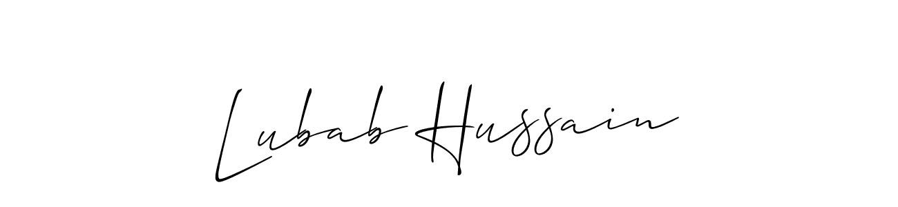 It looks lik you need a new signature style for name Lubab Hussain. Design unique handwritten (Allison_Script) signature with our free signature maker in just a few clicks. Lubab Hussain signature style 2 images and pictures png